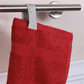  Ultra-Soft Hypoallergenic Rayon from Bamboo Cotton Blend Assorted Bath Towel Set -  Crimson