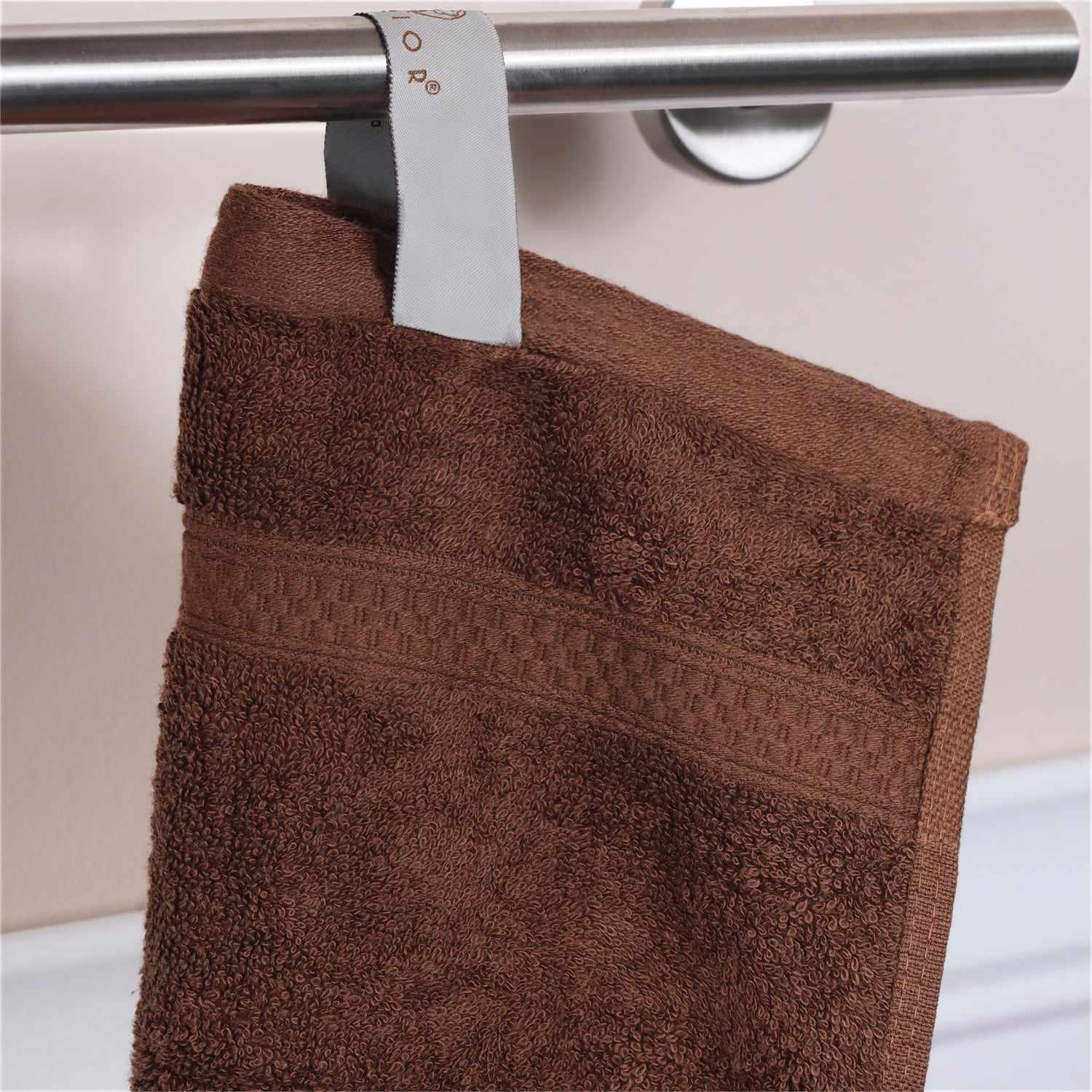  Ultra-Soft Hypoallergenic Rayon from Bamboo Cotton Blend Bath and Face Towel Set -  Cocoa