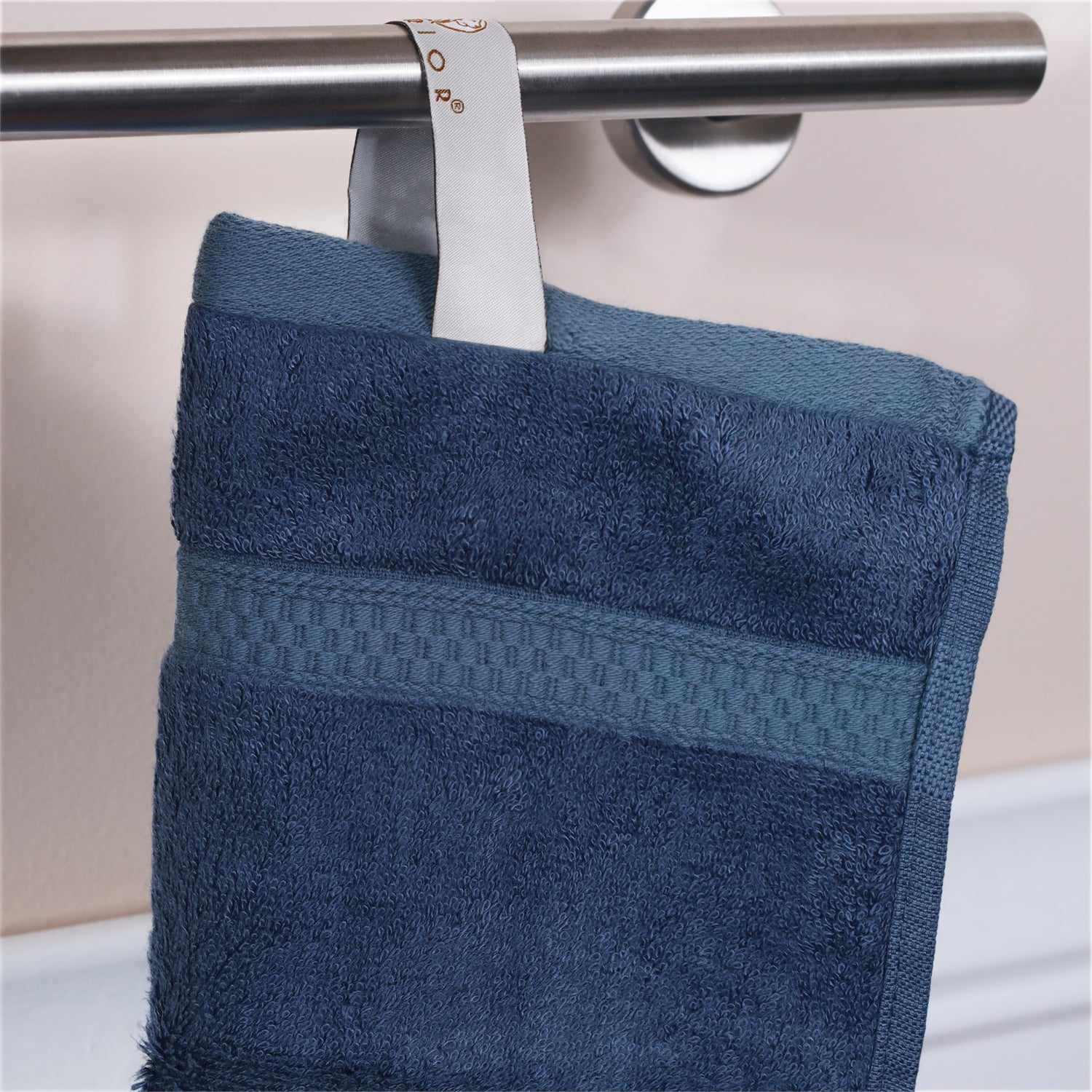  Ultra-Soft Hypoallergenic Rayon from Bamboo Cotton Blend Bath and Face Towel Set -  Royal Blue