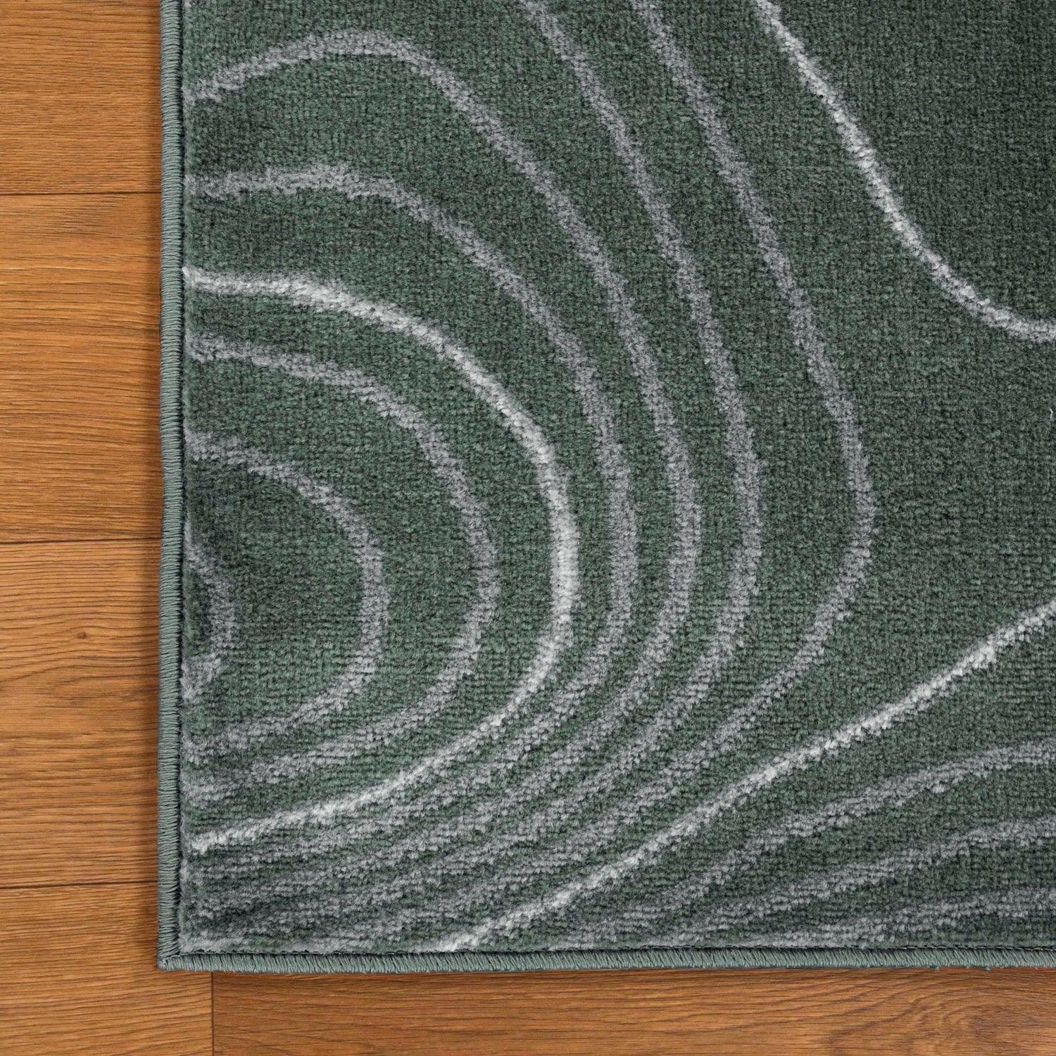 Modern Abstract Line Design Indoor Area Rug or Runner - Slate