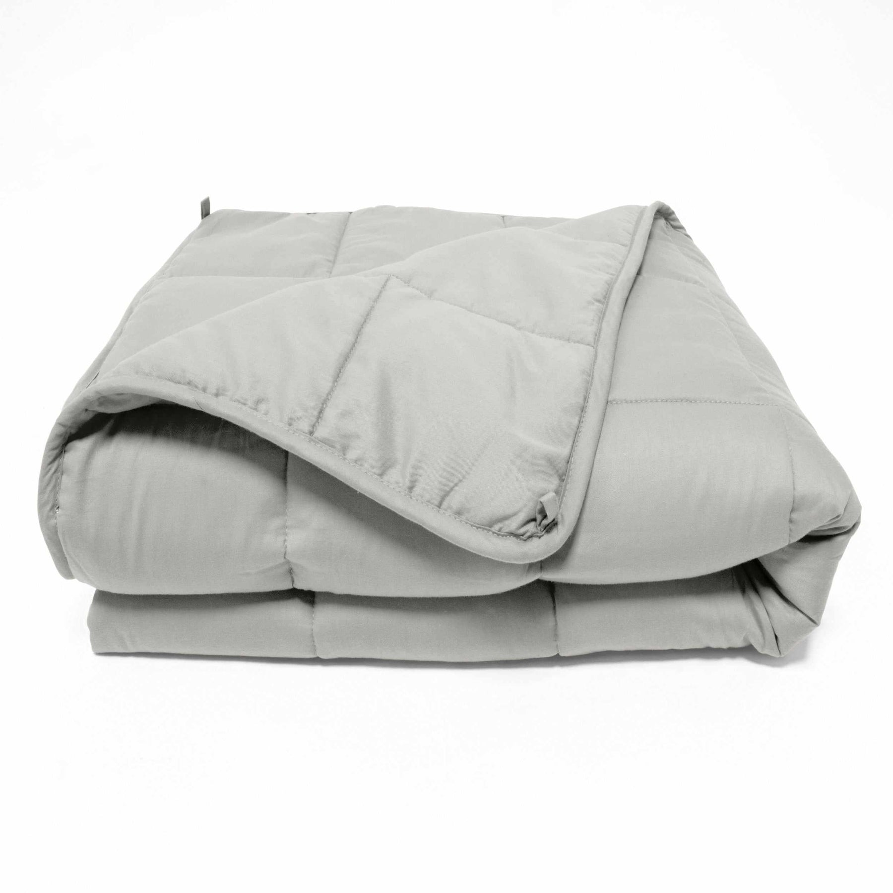 Weighted Quilted Cotton Throw Blanket - Silver