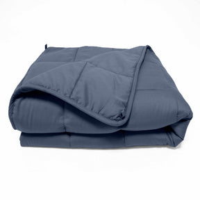 Weighted Quilted Cotton Throw Blanket - Navy Blue