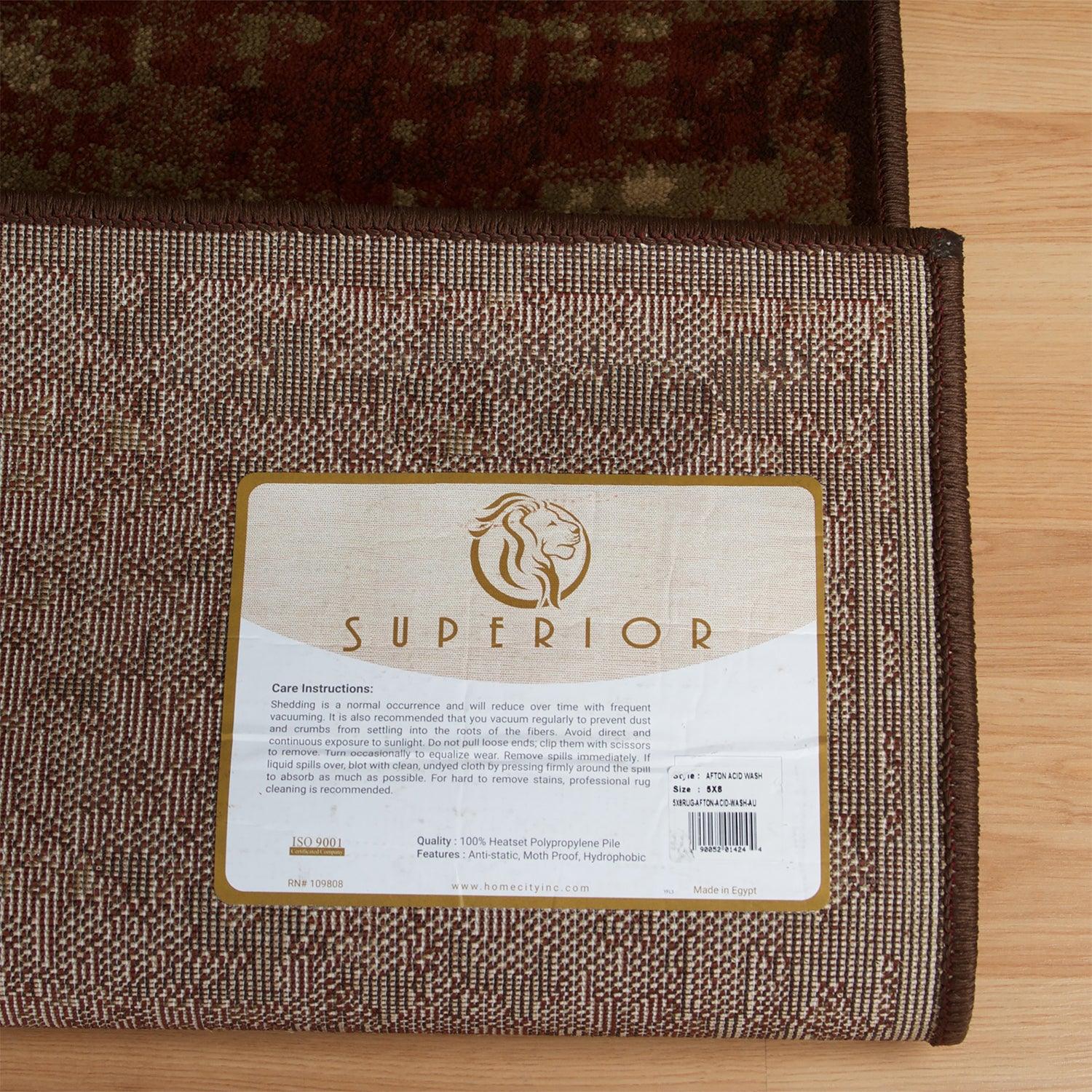 Afton Acid Wash Gradient Indoor Area Rug or Runner Or Door Mat - Rugs by Superior