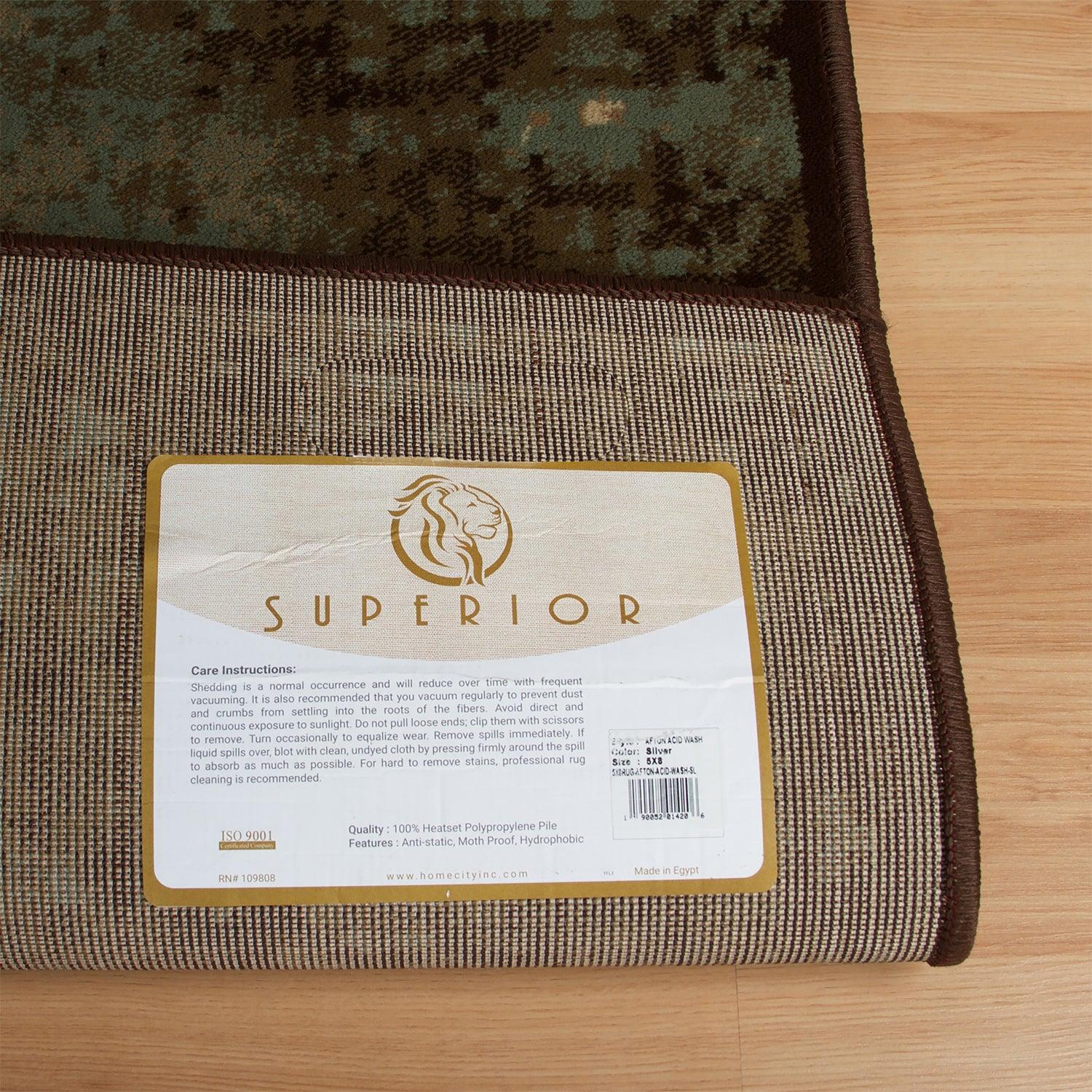Afton Acid Wash Gradient Indoor Area Rug or Runner Or Door Mat - Rugs by Superior