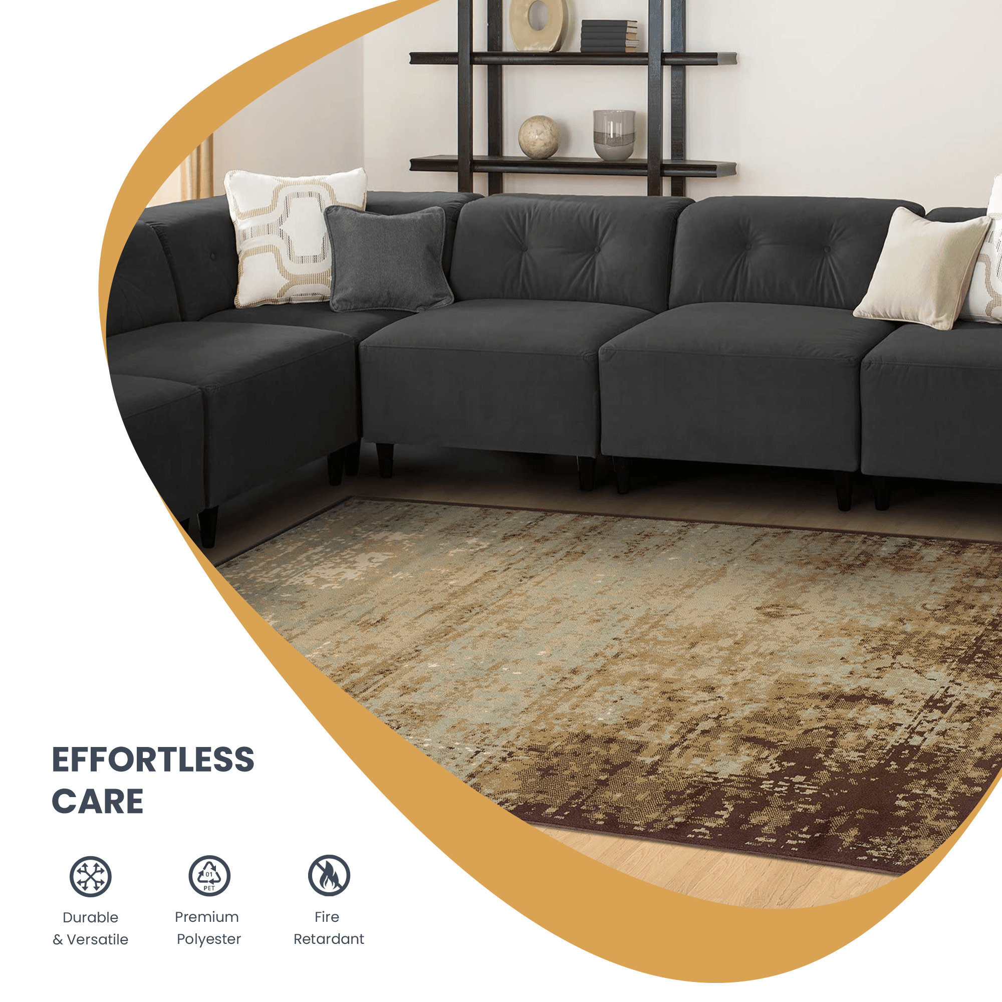 Afton Acid Wash Gradient Indoor Area Rug or Runner Or Door Mat - Rugs by Superior