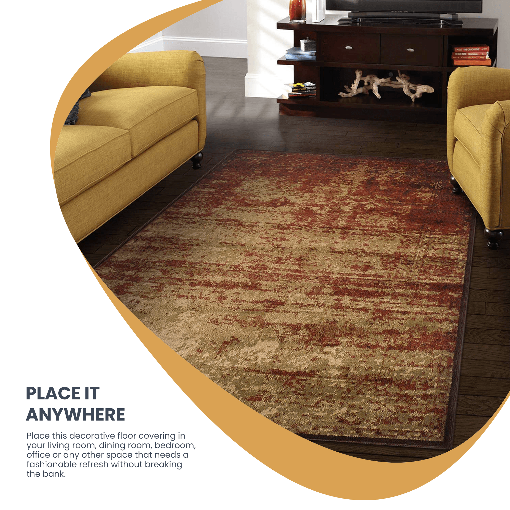 Afton Acid Wash Gradient Indoor Area Rug or Runner Or Door Mat - Rugs by Superior