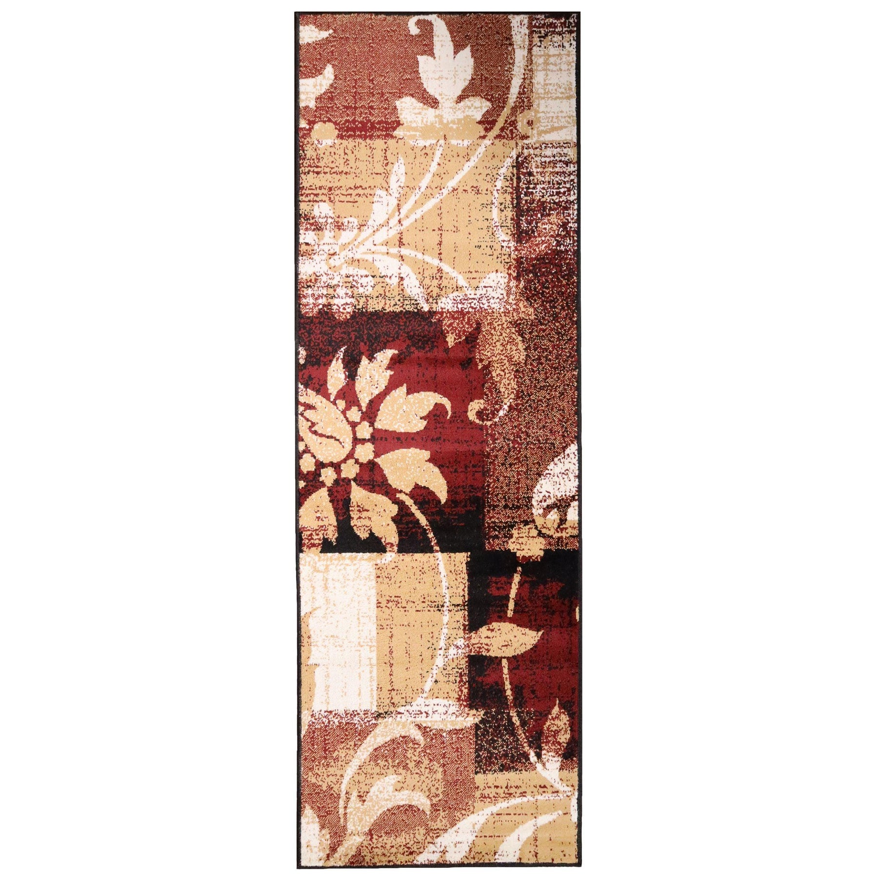  Superior Pastiche Contemporary Floral Patchwork Area Rug - Burgundy