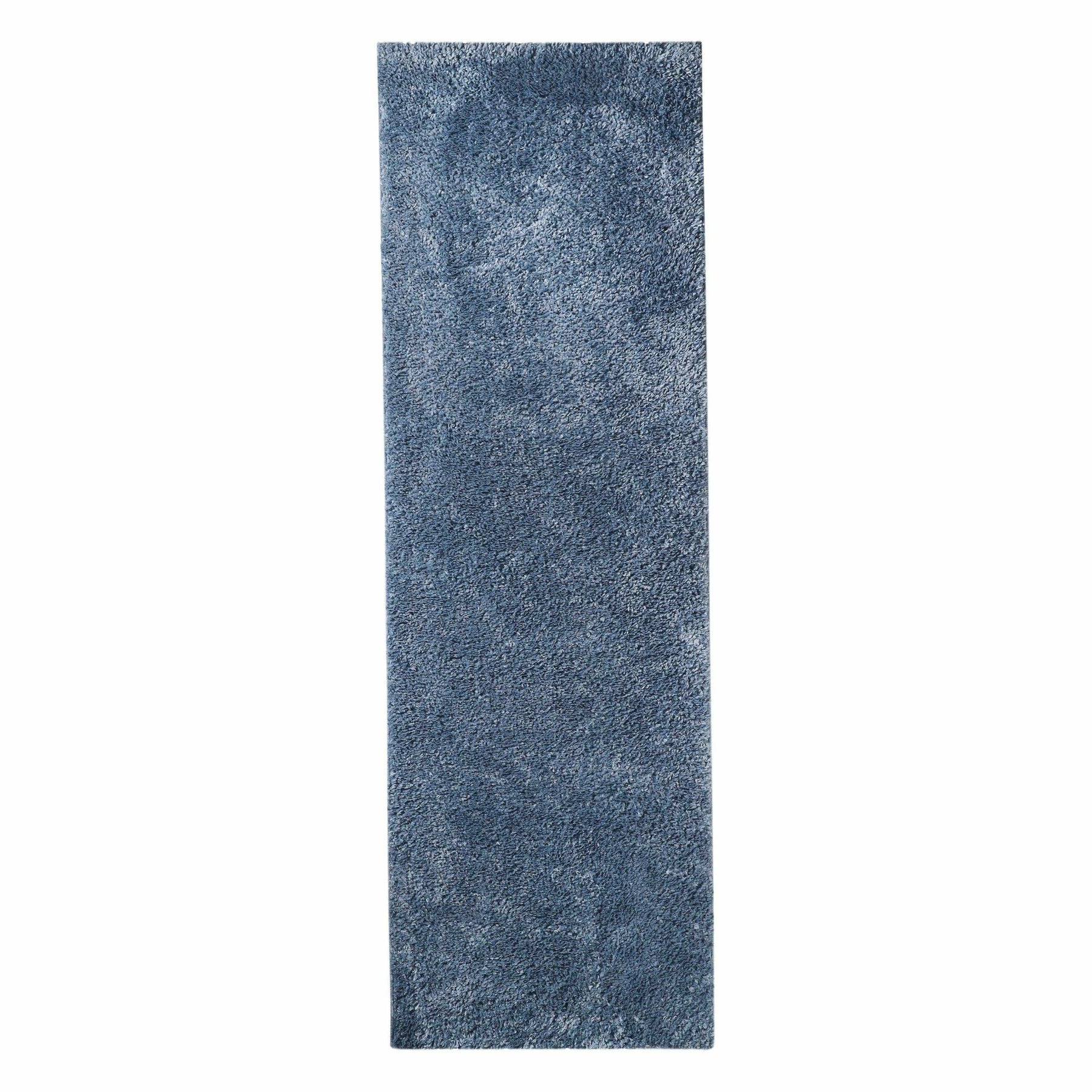  Superior Solid Indoor Plush Shag Area Rug Or Runner Or Round Rug - Blue