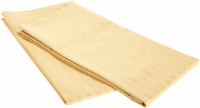 600 Thread Count 100% Egyptian Cotton Elegant Striped Pillow Sham Set - Gold