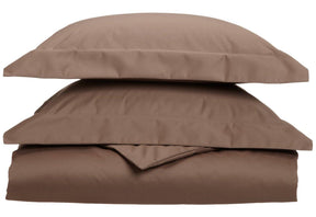 Superior Cotton Blend Solid 3 Piece Heavyweight Duvet Cover Set - Taupe