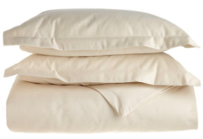 Superior Solid 1500-Thread Count Ultra-Soft Cotton Marrow Stitch Duvet Cover Set - Ivory