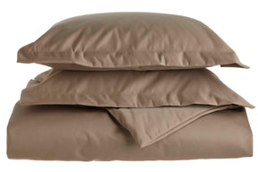 Superior Solid 1500-Thread Count Ultra-Soft Cotton Marrow Stitch Duvet Cover Set - Taupe