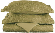  Superior Italian Paisley Cotton Blend Duvet Cover Set - Sage