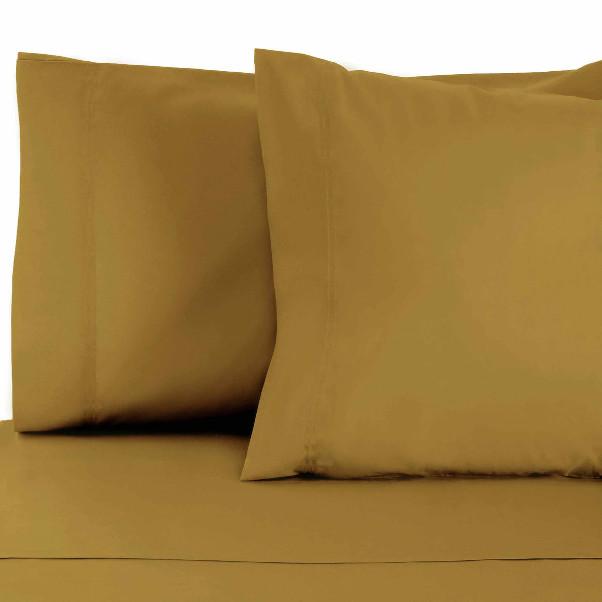 Superior 100% Rayon From Bamboo 300 Thread Count Solid 2 Piece Pillowcase Set - Gold