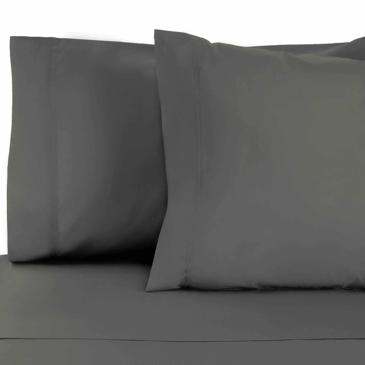 Superior 100% Rayon From Bamboo 300 Thread Count Solid 2 Piece Pillowcase Set - Grey