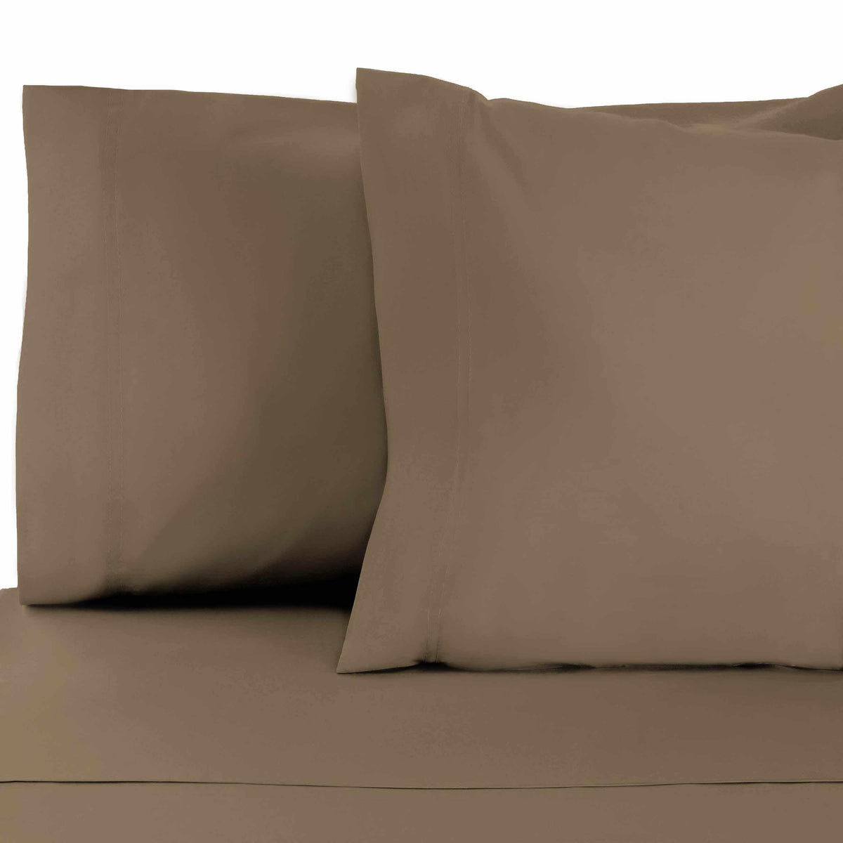 Superior 100% Rayon From Bamboo 300 Thread Count Solid 2 Piece Pillowcase Set - Taupe
