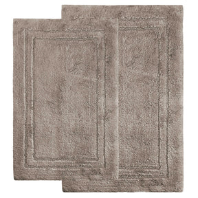 Non-Slip Absorbent Assorted Solid 2-Piece Bath Rug Set - Stone