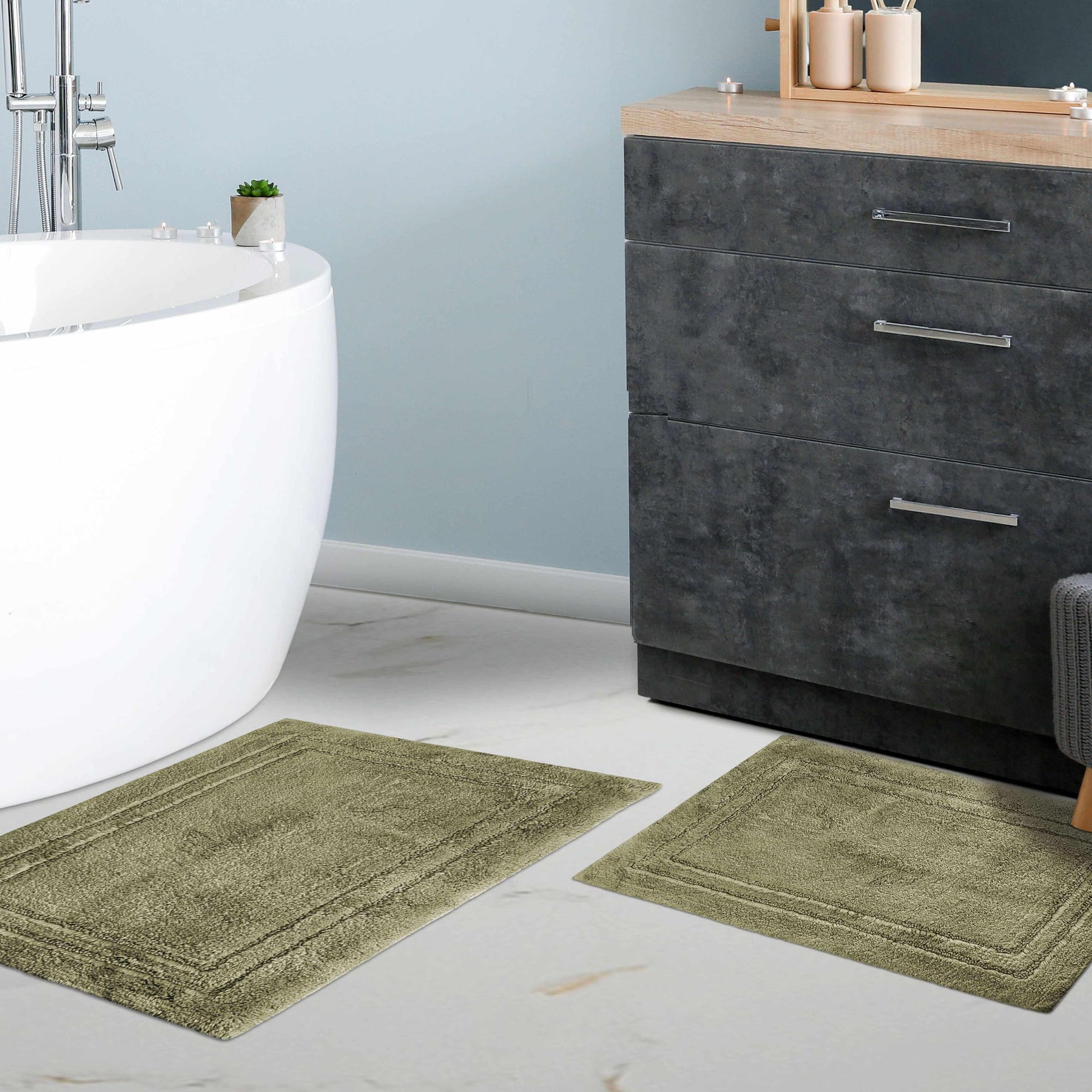 mats / 2 Bath mats / rubber mat / Bathroom mats of set 2 Pcs