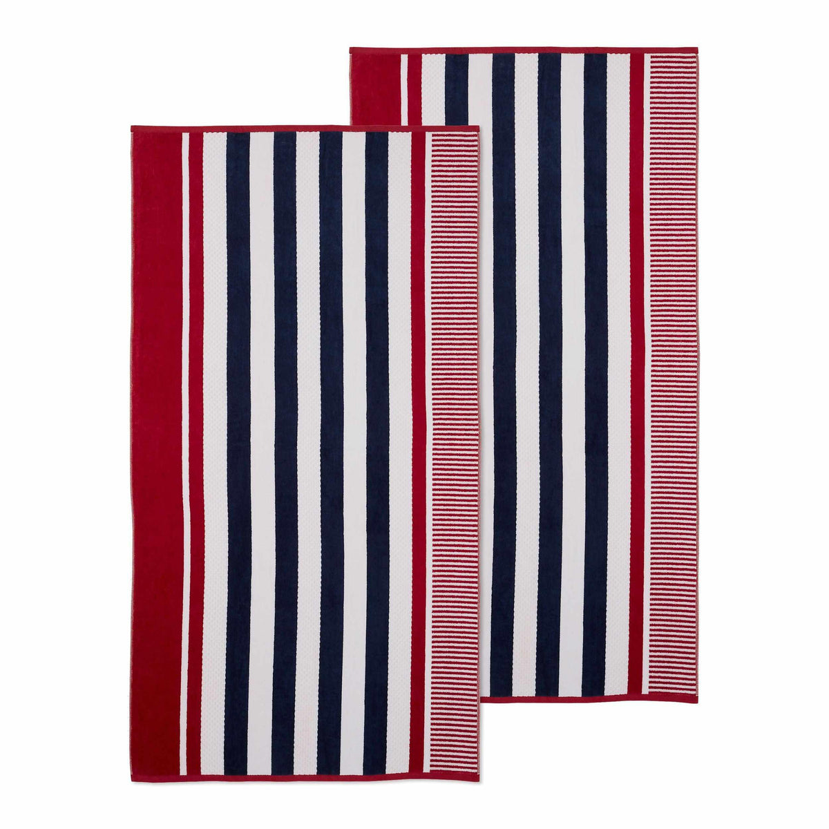 Superior Cotton Oversized Striped 2-Piece Beach Towel - Baked Apple