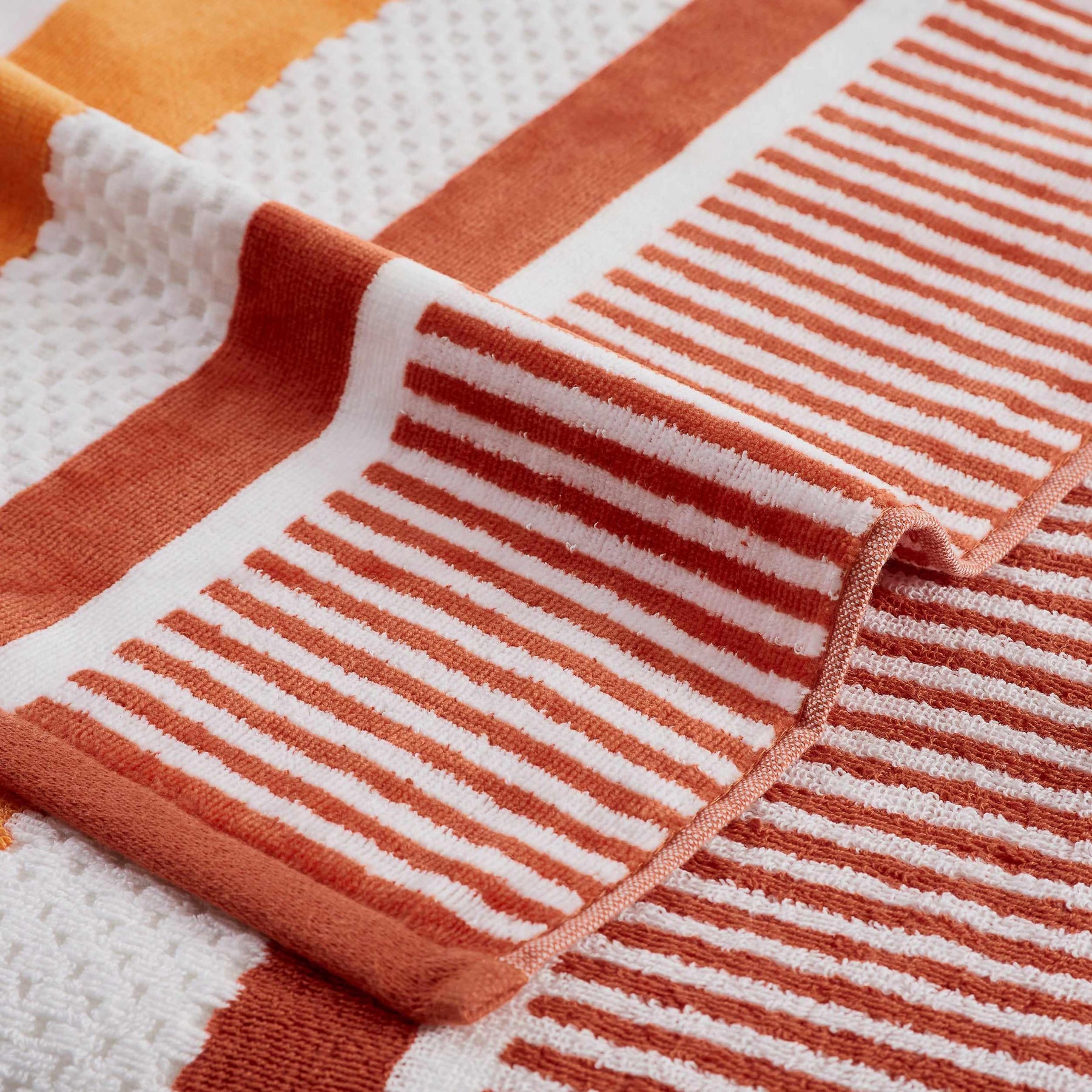 Superior Cotton Oversized Striped 2-Piece Beach Towel - Sorbet