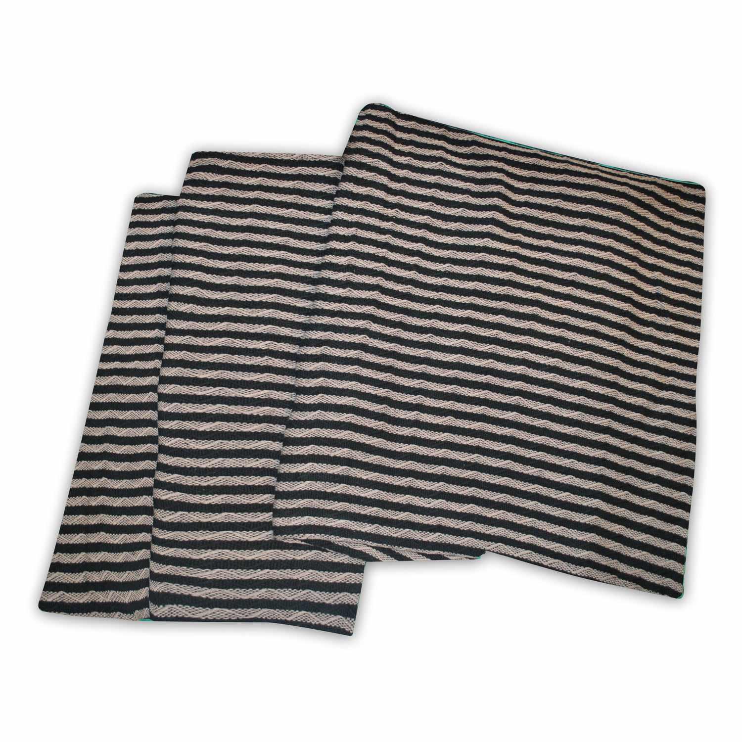 Superior Striped All Season Long-Staple Combed Cotton Woven Blanket - Black/Grey