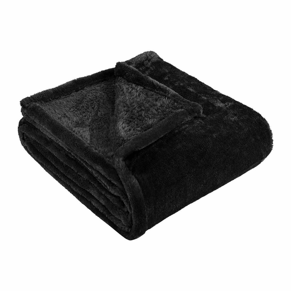 Superior Fleece Plush Medium Weight Fluffy Soft Decorative Solid Blanket - Black