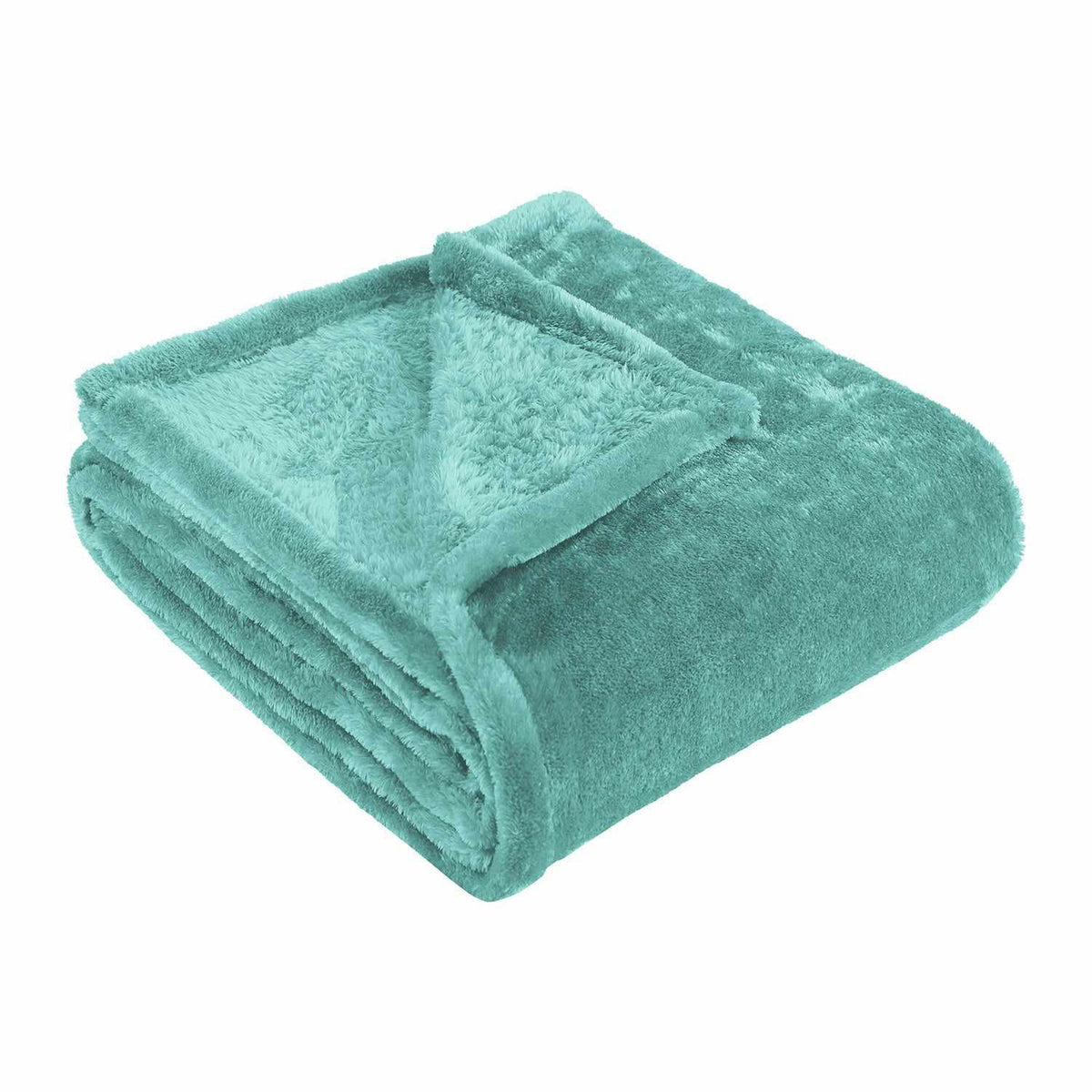 Superior Fleece Plush Medium Weight Fluffy Soft Decorative Solid Blanket - Turquoise