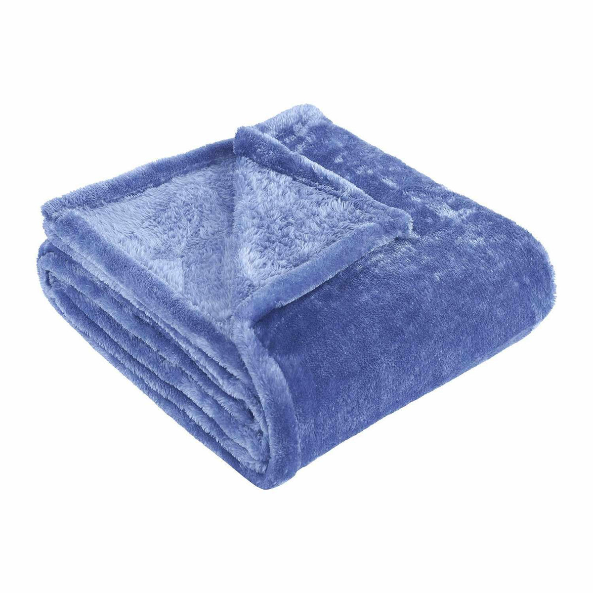 Superior Fleece Plush Medium Weight Fluffy Soft Decorative Solid Blanket - Blue