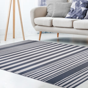 Superior Modern Stripes Large Indoor Outdoor Pattern Area Rug - Grey