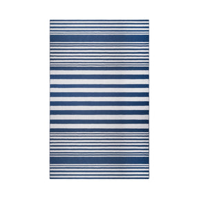  Superior Modern Stripes Large Indoor Outdoor Pattern Area Rug - Navy Blue