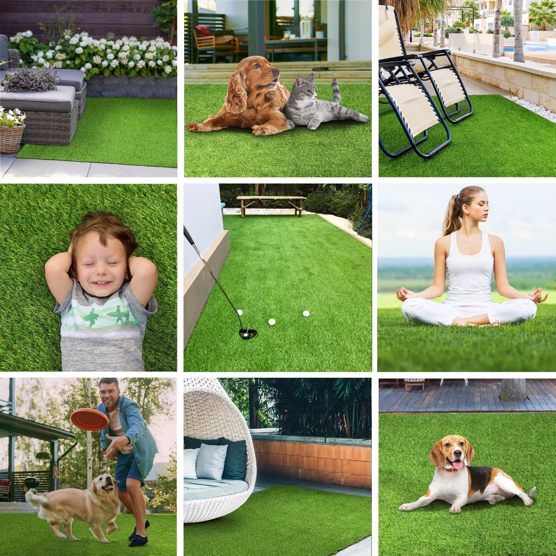 Realistic Indoor or Outdoor Artificial Grass/ Turf-Rugs by Superior-Home City Inc