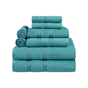 Superior Smart Dry Zero Twist Cotton 8-Piece Assorted Towel Set - Turquoise