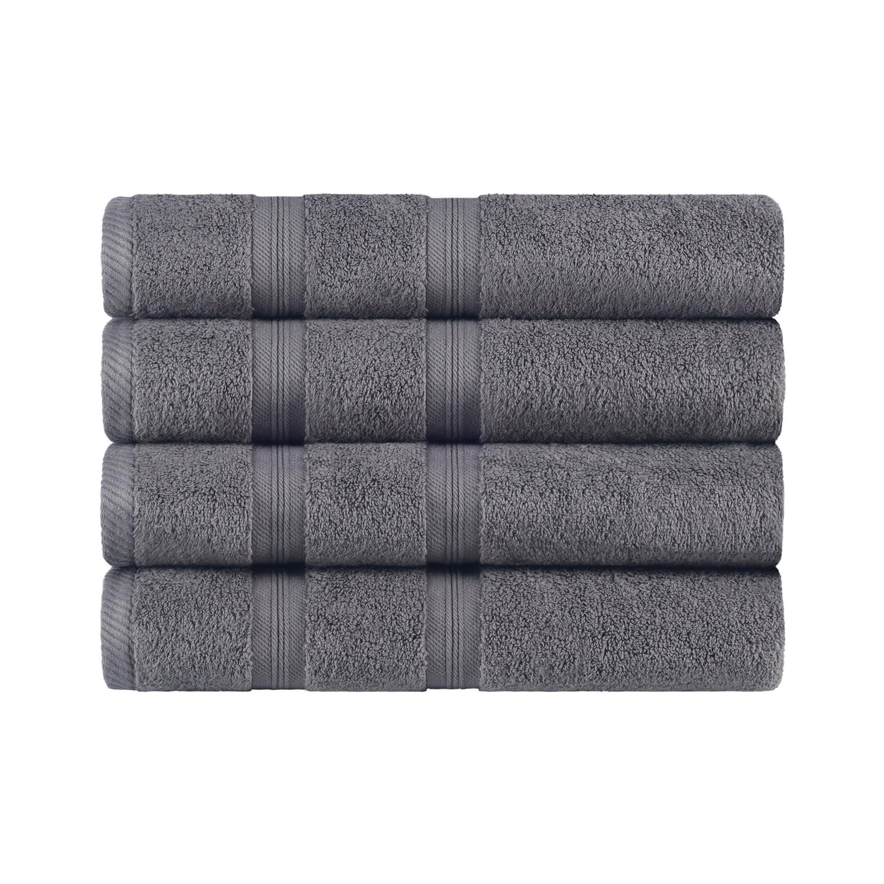 Superior Smart Dry Zero Twist Cotton 4-Piece Bath Towel Set - Grey