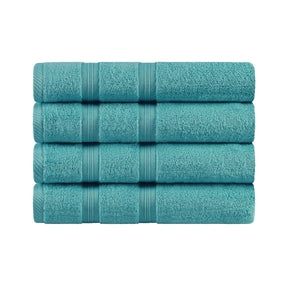 Superior Smart Dry Zero Twist Cotton 4-Piece Bath Towel Set - Turquoise