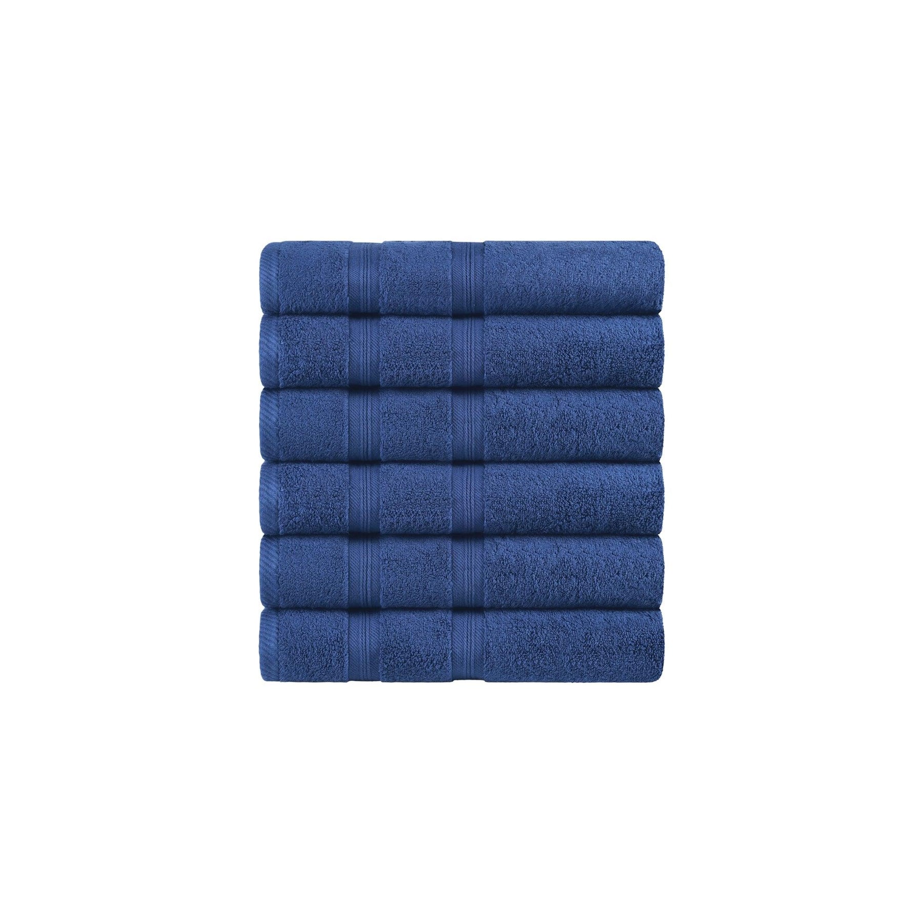 Superior Smart Dry Zero Twist Cotton 6-Piece Hand Towel Set - Navy Blue