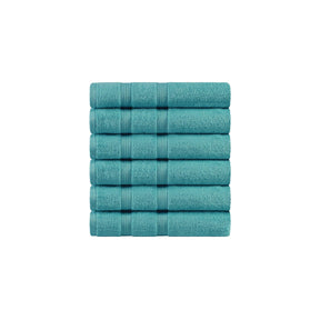 Superior Smart Dry Zero Twist Cotton 6-Piece Hand Towel Set - Turquoise