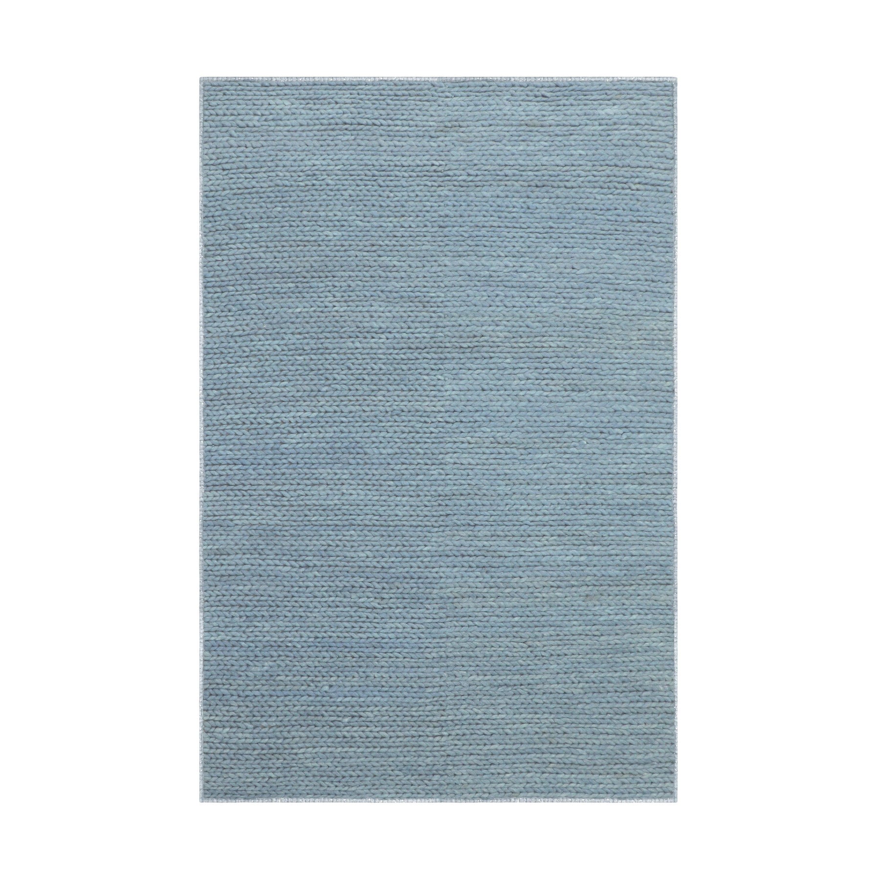 Superior Aero Hand-Braided Wool Indoor Area or Runner Rug - Light Blue