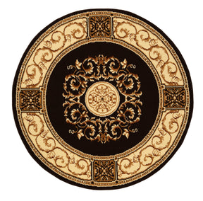  Superior Elegant Medallion Oriental Medallion Traditional Power-Loomed Indoor Area Rug - Coffee