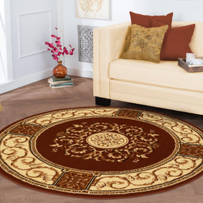  Superior Elegant Medallion Oriental Medallion Traditional Power-Loomed Indoor Area Rug - Toffee