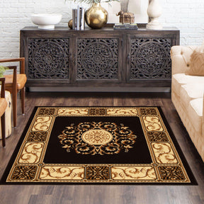  Superior Elegant Medallion Oriental Medallion Traditional Power-Loomed Indoor Area Rug - Coffee