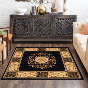  Superior Elegant Medallion Oriental Medallion Traditional Power-Loomed Indoor Area Rug - Coffee