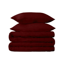  Superior Premium 650 Thread Count Egyptian Cotton Solid Duvet Cover Set - burgundy