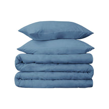  Superior Premium 650 Thread Count Egyptian Cotton Solid Duvet Cover Set -Medium Blue