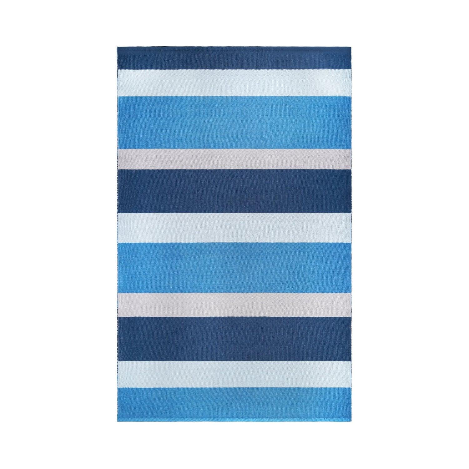  Superior Modern Stripes Area Rug Indoor Outdoor Durable Pattern Rug - Navy Blue