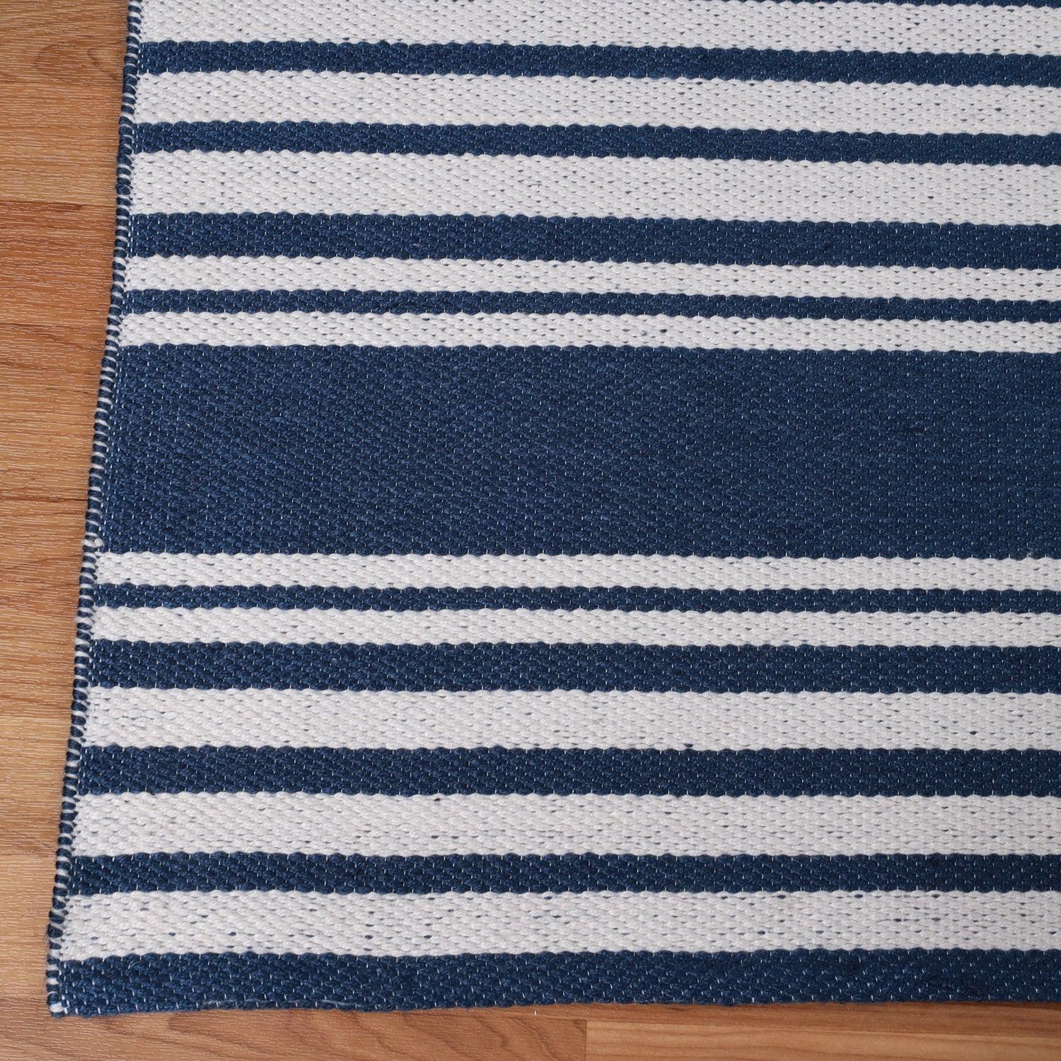  Superior Modern Stripes Large Indoor Outdoor Pattern Area Rug -  Navy Blue
