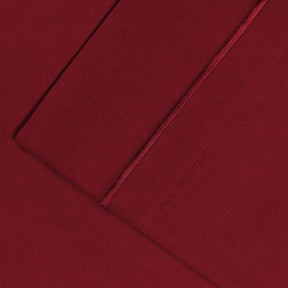  Superior Solid 1500-Thread Count Ultra-Soft Cotton Marrow Stitch Sheet Set - Burgundy