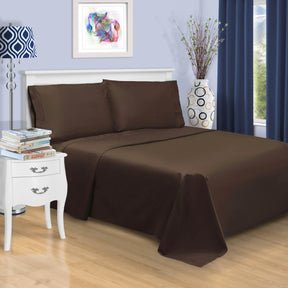 Superior Solid 1500-Thread Count Ultra-Soft Cotton Marrow Stitch Sheet Set - Chocolate