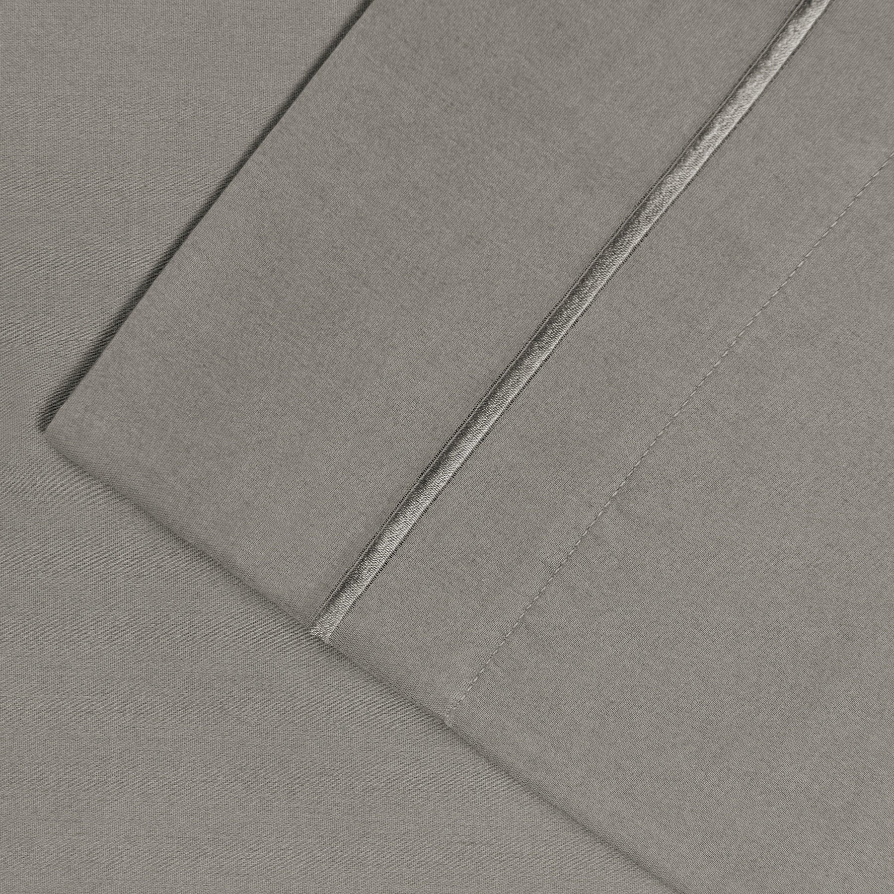  Superior Solid 1500-Thread Count Ultra-Soft Cotton Marrow Stitch Sheet Set - Grey