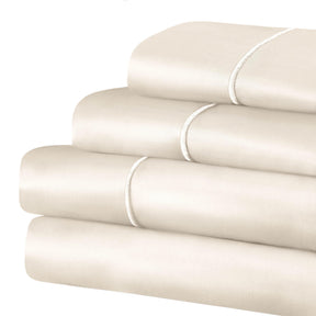 Superior Solid 1500-Thread Count Ultra-Soft Cotton Marrow Stitch Sheet Set - Ivory