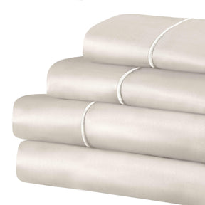 Superior Solid 1500-Thread Count Ultra-Soft Cotton Marrow Stitch Sheet Set - Stone